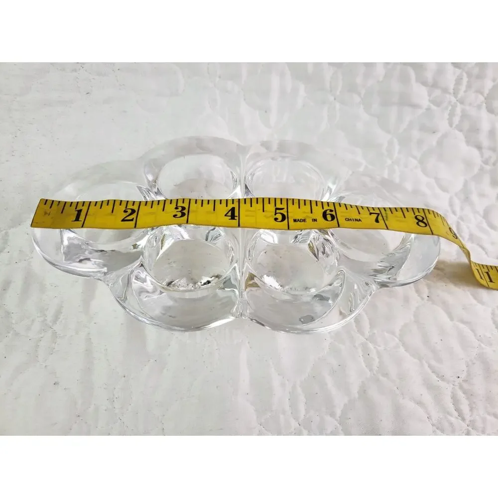 Vintage Villeroy & Boch Crystal 6 Votive Candle Holder Coned Foot Base Lot of 2
